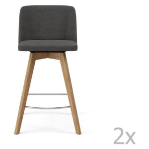 Set 2 scaune de bar Tenzo Tom, înălțime 89 cm, gri