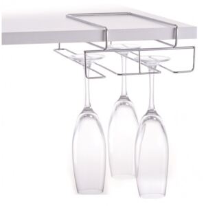 Suport pahare cu picior, otel cromat, 18.5 x 28 x 7.5 cm
