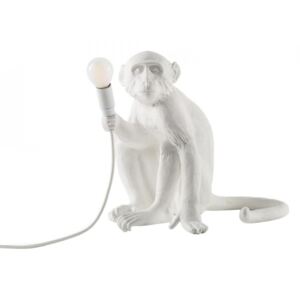 Veioza alba din rasina 32 cm The Monkey Sitting Seletti