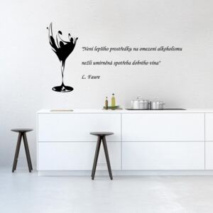 GLIX Quote about wine - autocolant de perete Negru 50 x 30 cm