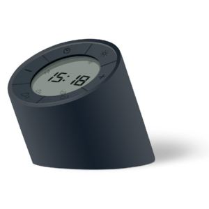 Ceas deșteptător cu LED Gingko Edge, negru
