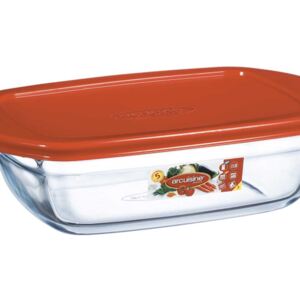 VAS YENA TERMOREZISTENT,DREPTUNGHIULAR,CU CAPAC,23X15X6CM 1.1L,OCUISINE