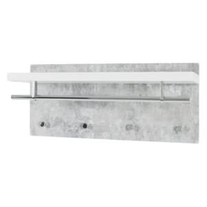Cuier Layton MDF/metal, gri/alb, 75 x 30 x 26 cm