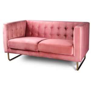 Canapea roz pentru 2 persoane din catifea Meno Gilli