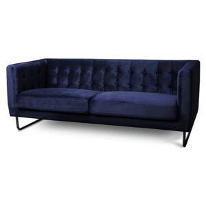 Canapea pentru 3 persoane din catifea dark blue Meno