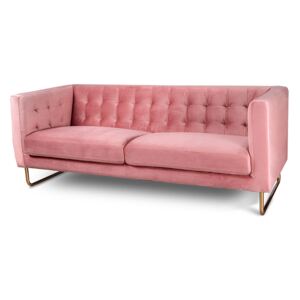 Canapea roz pentru 3 persoane din catifea Meno Gilli