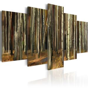 Tablou Bimago - The mystery of Sherwood Forest - 5 pieces 100x50 cm
