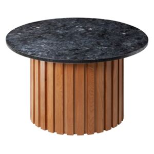 Masă de cafea cu structură din lemn de stejar RGE Moon, ⌀ 85 cm, negru