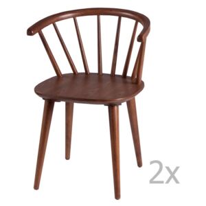 Set 2 scaune cu elemente de decor din lemn de nuc sømcasa Anya