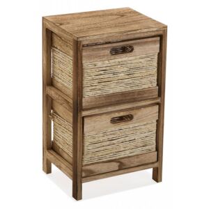 Dulapior maro din lemn cu 2 cosuri Basket Cabinet Two Versa Home