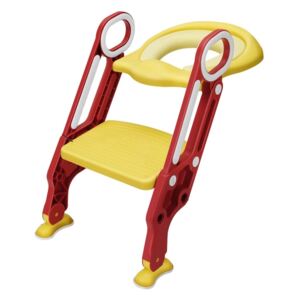 Reductor toaleta cu scara Stair Potty Red/Yellow