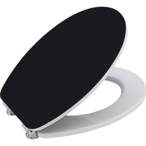 Capac WC form & style Color Edge, inchidere lenta, usor detasabil, negru/alb