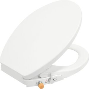 Capac WC cu functie de bideu form & style, inchidere lenta, alb, 47,3x37 cm