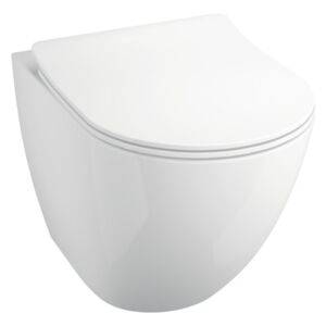 Basano Set WC Baiano fara rama clatire, incl. capac WC cu 5 cm inaltat, alb