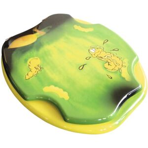 Capac WC "Apple", inchidere simpla, galben/verde 45,5x37,5 cm