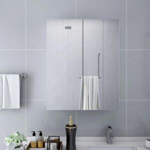 Dulap de baie cu oglindă, alb, 60 x 15 x 75 cm, MDF