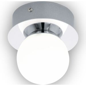 Plafoniera/aplica cu LED integrat Mosiano 3,3W 340 lumeni, pentru baie IP44, crom/alb