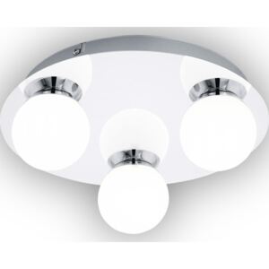 Plafoniera cu LED integrat Mosiano 3x3,3W 1020 lumeni, pentru baie IP44, crom/alb