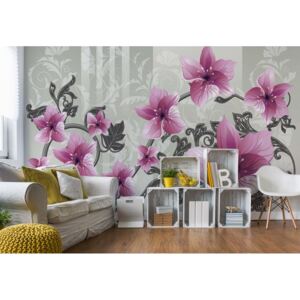 Fototapet - Floral Pattern With Swirls Vliesová tapeta - 206x275 cm