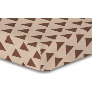 Cearșaf DecoKing Triangles, maro S1, 160 x 200 cm