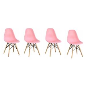 Set de scaune roz stil scandinav CLASSIC 3 + 1 GRATIS!