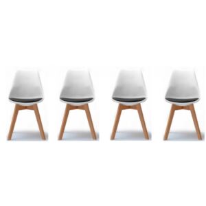 Set scaune stil scandinav alb-negru BASIC 3 + 1 GRATIS