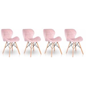 Set de scaune catifea PINK CRYSTAL 3 + 1 GRATIS