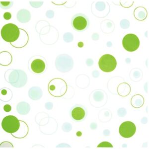 Perdea de dus Bisk Dots Green, 180x200 cm, plastic, inclusiv inele de prindere