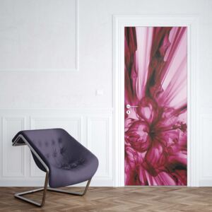 GLIX Tapet netesute pe usă - Abstract Floral Art Pink Light