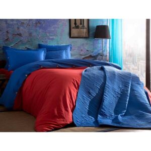 Lenjerie de pat cu elastic pentru saltea de 160x200cm, bumbac 100% ranforce, TAC, Colorful Kirmizi