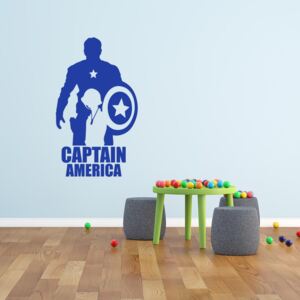 GLIX Avengers Captain America - autocolant de perete Albastru 120x70 cm