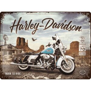 Nostalgic Art Placă metalică: Harley-Davidson (King of Route 66) - 40x30 cm
