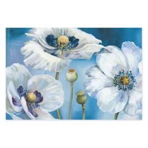 Tablou Canvas - Dans albastru I, flori de maci