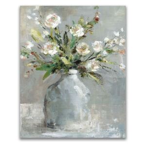 Tablou Canvas - Flori, Floare, Vaza, Primavara, Alb