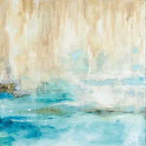 Tablou Canvas - Privire prin ceata, Albastru, Abstract, Alb, Maro