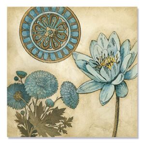 Tablou Canvas - Flori albastre II, Albastru, Maro