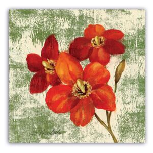 Tablou Canvas - Floral, Vintage, Rosu, Narcis