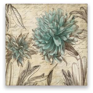 Tablou Canvas - Floral, Turcoaz