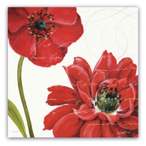 Tablou Canvas -Floral, Vintage, Mac Rosu
