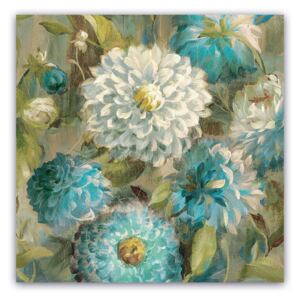Tablou Canvas - Vintage, Floral, Alb, Albastru