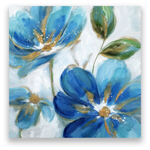 Tablou Canvas - Floral, Flori, Violete, Albastru