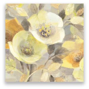Tablou Canvas - Floral, Frunze, Alb, Galben