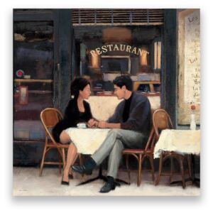 Tablou Canvas - Vintage, Restaurant, Paris, Romantic