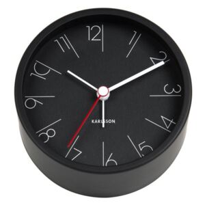 Ceas alarmă Karlsson Numbers, Ø 5 cm, negru