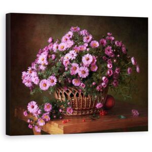 Tablou Canvas - Un Cos Cu Flori, Roz, Floare, Cos, Buchet