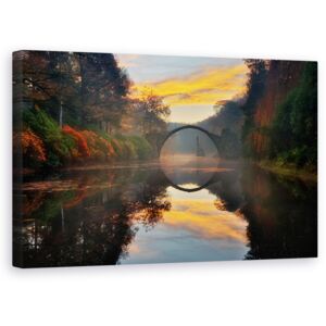 Tablou Canvas - Gradina De Toamna, Copaci, Apa, Pod, Calatorie, Turism