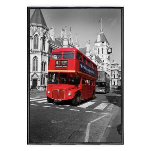 Tablou Canvas Inramat - Canbox - Oras, Arhitectura, Londra, Red Bus, Rama Neagra
