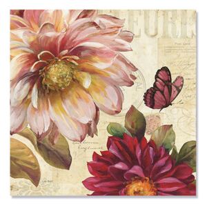 Tablou Canvas - Frumusete clasica II, flori, fluture, Retro