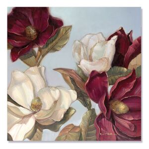 Tablou Canvas - Magnolie, Rosu, Alb, Flori