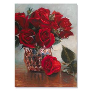 Tablou Canvas - O vaza cu dragoste, flori, trandafiri, natura moarta